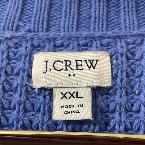 J Crew Sweater Blue V Neck Knit Long Sleeve Heavy Knit Chunky XXL - Picture 4 of 6